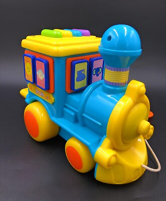 #ad VINTAGE TOYS R US BRUIN PULL ALONG TRAIN TOY WITH SOUNDS amp; CARRY HANDLE 8” LONG