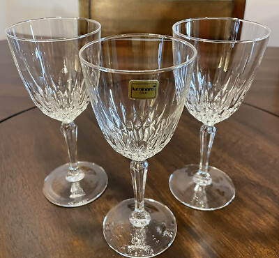 Luminarc Verrerie D#x27;Arques France 6quot; Glasses Set of 3 Vintage Wine Cocktail