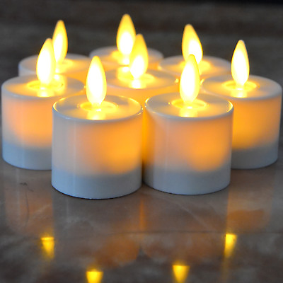 Set of 8 Luminara Tea Lights Battery Operated Flameless Led Candles with Remote
