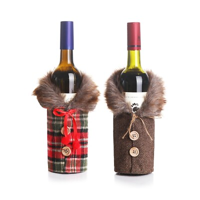 Wine Bottle Cover Gift Bag Christmas Party Holiday Dinner Table Decorations