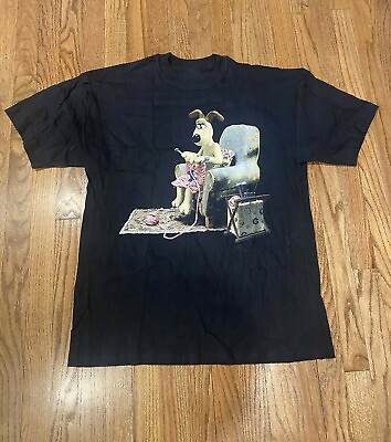#ad Vintage Wallace amp; Gromit Cartoon Cotton Black All Size Unisex Tee Shirt A131