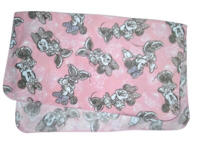 #ad Minnie Mouse Baby Girl Blanket 30x35 SOFT Fleece Pink Dandelion Polka Dot Bow