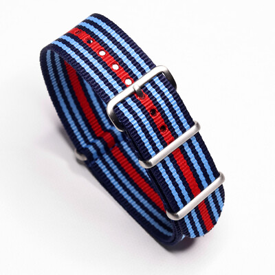 One Piece Martini Inspired Lancia Rally Racing Colors Strap Nylon Watch Band