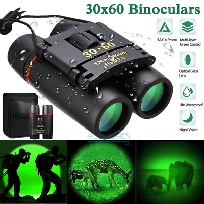 #ad 2024 NEW Military Army 30x60 Day Night Vision Binoculars Goggles HuntingCase