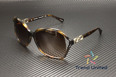 COACH HC8145 512013 Butterfly Dk Tortoise Brown Grad 60 mm Women#x27;s Sunglasses