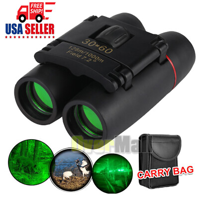 Day Night 30x60 Military Zoom Powerful Binoculars Optics Hunting CampingBag