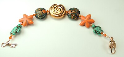 #ad Octopus Lampwork Bracelet Swirl Bead Starfish amp; Turtle Howlite Handmade Jewelry