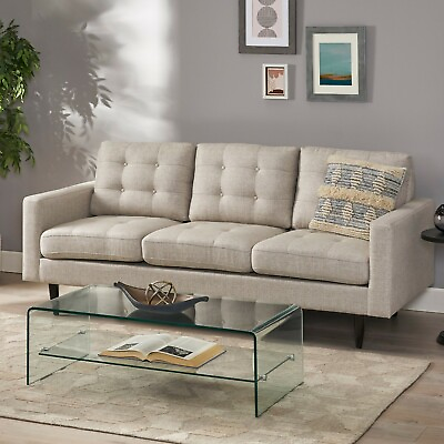 #ad Ayumi Contemporary Tufted Fabric 3 Seater Sofa