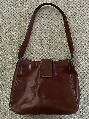 #ad #ad Vintage Fossil brown leather shoulder bag