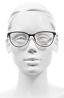 #ad #ad Tom Ford TF5420 FT5420 005 Black Gold Metal Cat Eye Eyeglasses Frame 54 16 135