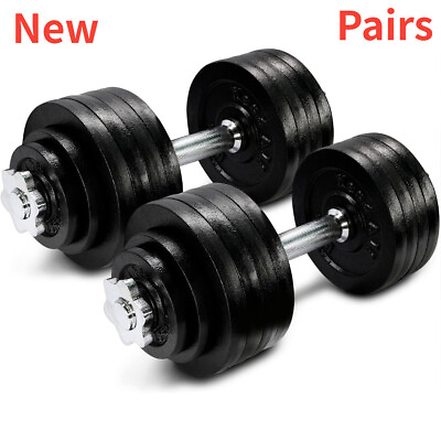 New Adjustable 105 lbs Dumbbell Weight Set Cast Iron Dumbbell Pairs