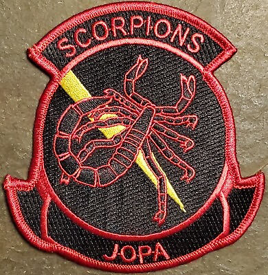 #ad USN NAVY PATCH VAQ 132 SQUADRON SCORPIONS JOPA NAS WHIDBEY ISLAND COLOR FLIGHT