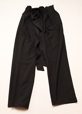 #ad Grace Karin Women#x27;s Slim Fit Elastic Waist Paper Bag Pants JJ4 Black Small NWT