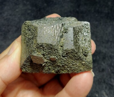 #ad Dark Green Lusterous Epidote Crystal 226 grams