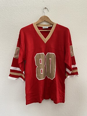 #ad #ad Vintage Jerry Rice #80 San Francisco 49ers 80s Van Cort Shirt Men#x27;s Small Medium