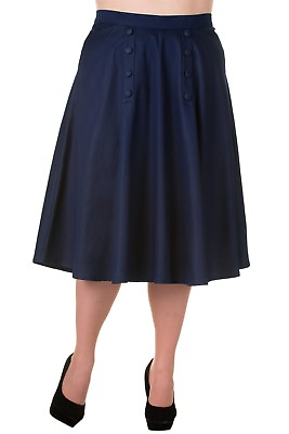 #ad #ad Vintage 60#x27;s High Waisted Denim Double Button Panel Midi Skirt