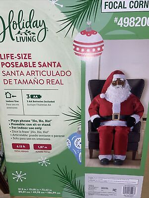 #ad Holiday Living 6 ft Life Size Poseable Talking Santa Claus Christmas New Sealed