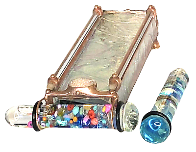 #ad Kaleidoscope Handmade with Dichroic Glass and Two Oil Wands OOAK Sue Rioux