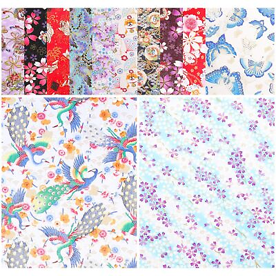 #ad Quilting Supplies 30 Sheets Fat Quarters Japanese Fabric Squares Printed Cott...