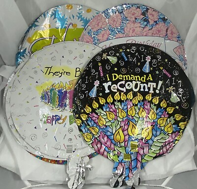 #ad 31 ADULT HAPPY BIRTHDAY MYLAR BALLOONS FLOWERS DEMAND A RECOUNT THEY#x27;RE BACK