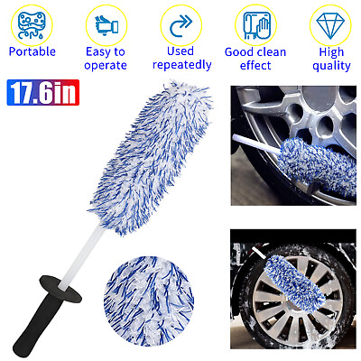 #ad 17quot; Car Wheel Brush Rims Tire Seat Engine Wash Cleaning Kit Auto Detailing Tool