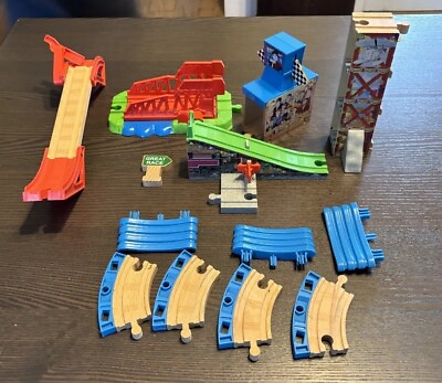 #ad #ad Thomas Train Wooden Railway Race Day Relay Great Race Playset Track Parts