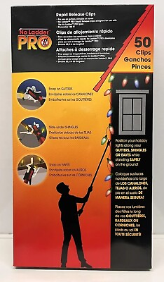 #ad Pro No Ladder Rapid Release 50 COUNT Holiday Lights Gutter Clips