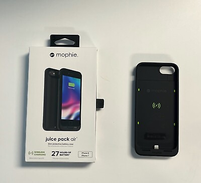 #ad New mophie Juice Pack Air Wireless Battery Case for iPhone 8 7 Black Color