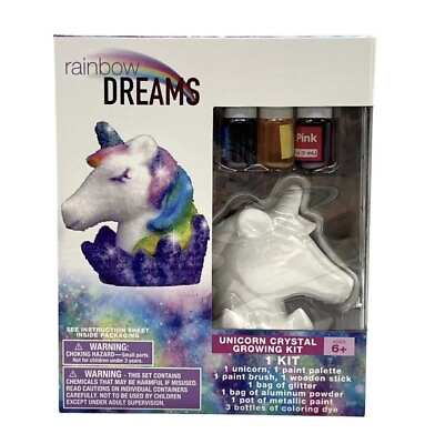 Rainbow Dreams Unicorn Crystal Growing Kit 3D Educational Science Project New