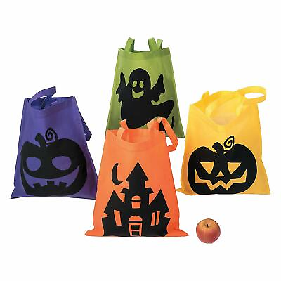 Fun Express Iconic Halloween Totes for Halloween Trick or Treat Bags 1 DOZEN