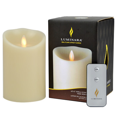 Luminara Moving Wick Real Flame Effect Led Candle Flickering Timer Remote 5 inch