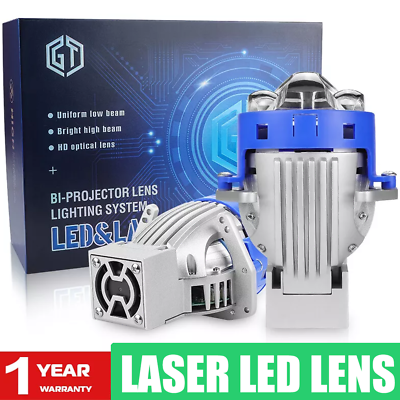 #ad LHD 2X 3.0#x27;#x27; Dual Laser Bi LED Projector Lens Headlight Kit Retrofit Universal