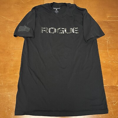 #ad Rogue Fitness Shirt Mens XL Black Short Sleeve Gym Workout Training USA Made
