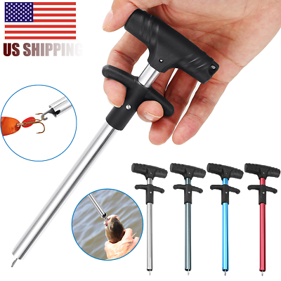 Easy Fish Hook Remover Puller Fishing Tool T Handle Extractor Tackles Detacher