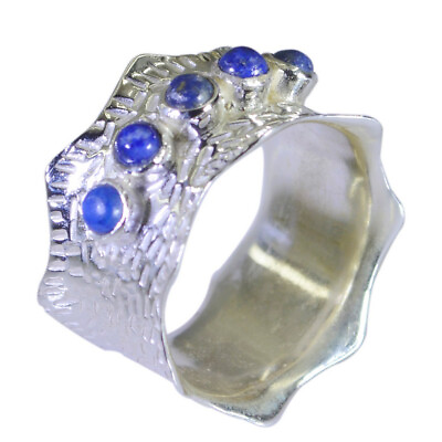 Lapis Lazuli 925 Solid Silver Ring Genuine Jewelry For Mother#x27;s Day Gift US