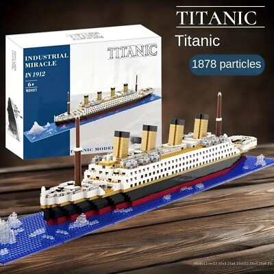 #ad Titanic 1878 Pcs Mini Building Blocks Set Toy Ship Model Building