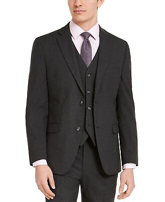 #ad Alfani Men#x27;s Slim Fit Stretch Charcoal Grey Suit Jacket 42R