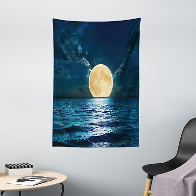 Ocean Tapestry Magic Super Moon Design Print Wall Hanging Decor