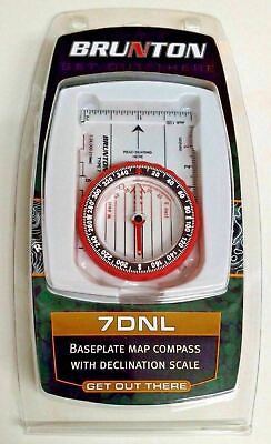 #ad Brunton 7DNL Baseplate Map Compass With Declination Scale