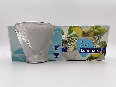 Set of 2 Luminarc Vercors Footed Sundae Ice Cream Glasses NWT