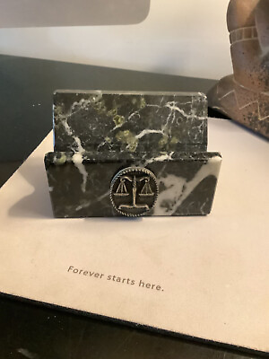 Business Card Holder Marble For Lawyer Esquire Law Firm Vintage Made In Italy