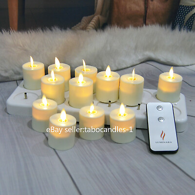 Luminara Rechargeable Tea Lights Moving Flicker Flameless Led Candles with Timer