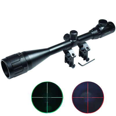 6 24x50 Hunting Rifle Scope Red Green Mil dot illuminated Optical Scope