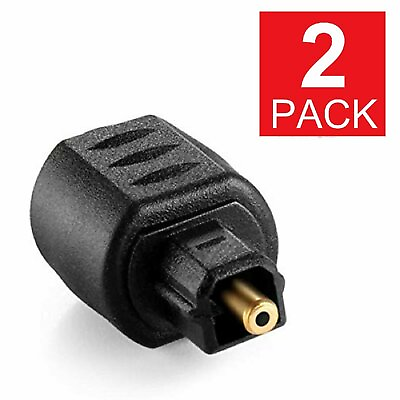 2 Pack Optical 3.5mm Female Mini Jack Plug to Digital Toslink Male Audio Adapter