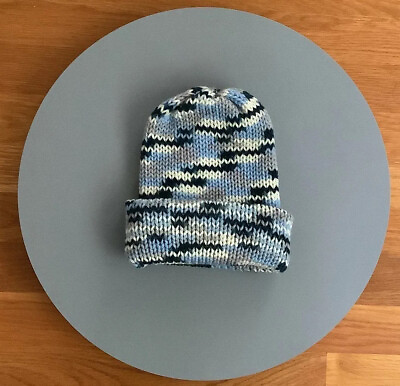 #ad #ad New Hand Knit Baby Toddler Blue Beanie Double Layered For Extra Warmth