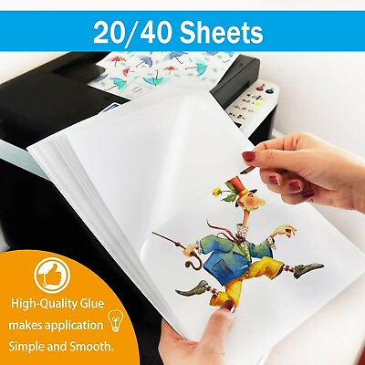 20 40 Sheets Printable Vinyl Sticker Paper Glossy Matte Inkjet Laser Waterproof