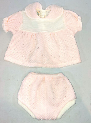 #ad Vintage #x27; Gilt Knitquot; Baby 2 Piece Set size 0 3 months