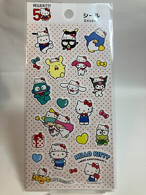 #ad Sanrio Hello Kitty 50th anniversary stickers Pompompurin cinnamoroll Japan 38506