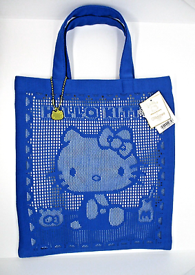 #ad #ad Hello Kitty Chikazawa Lace Mini Tote Bag 11.6 in Blue with Kitty Chain Charm