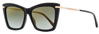 #ad Jimmy Choo Rectangular Sady Sunglasses 807FQ Black Gold 56mm